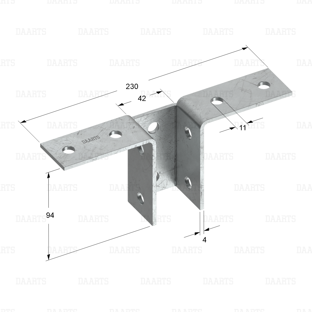 с размерами Соединитель DS MQL 3D 230х94 двойной
